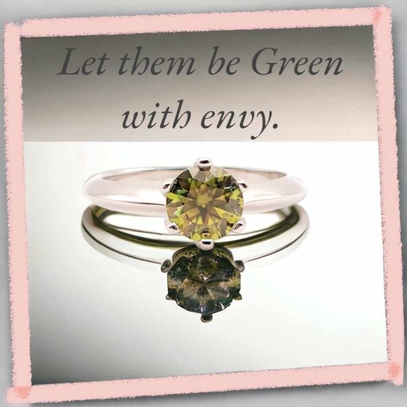 1ct Moissanite Peridot Solitaire Ring - Picture 8 of 12